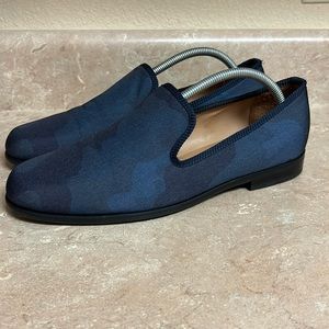 Duke + Dexter Blue Camo Print Loafers Mens US11/UK10